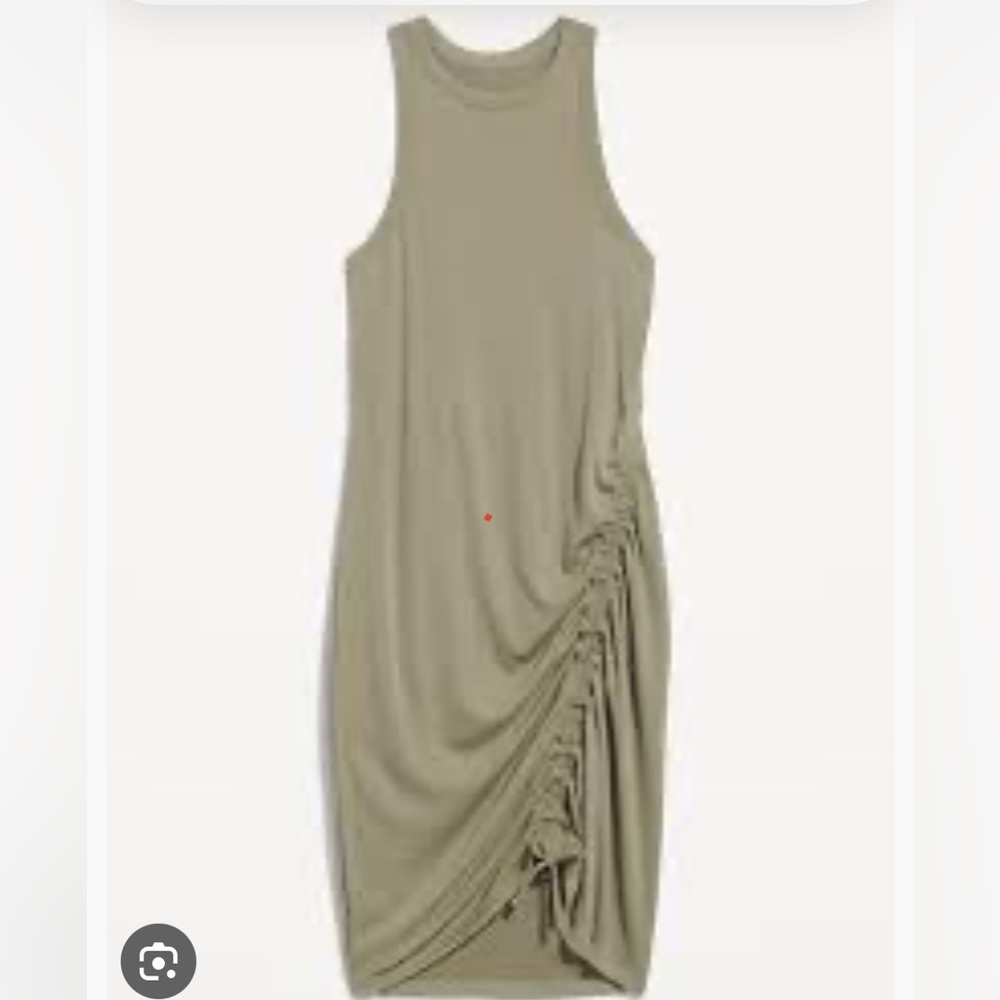 🆕 NWT Ultralite Racerback RibKnit Ruched Knee Length Dress